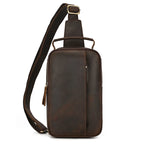 Leather Single Shoulder Sling Bag Chest Bags For Men