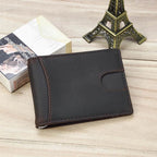 Men's Genuine Leather Clip Wallet Multi-Card Bifold Coin Wallet - VacationGrabs