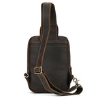 Large Capacity Genuine Leather Sling Bag – Vintage Men's Chest Pack
