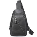 Man's Sling Bag Genuine Leather Chest Bag Crossbody for Gym - VacationGrabs