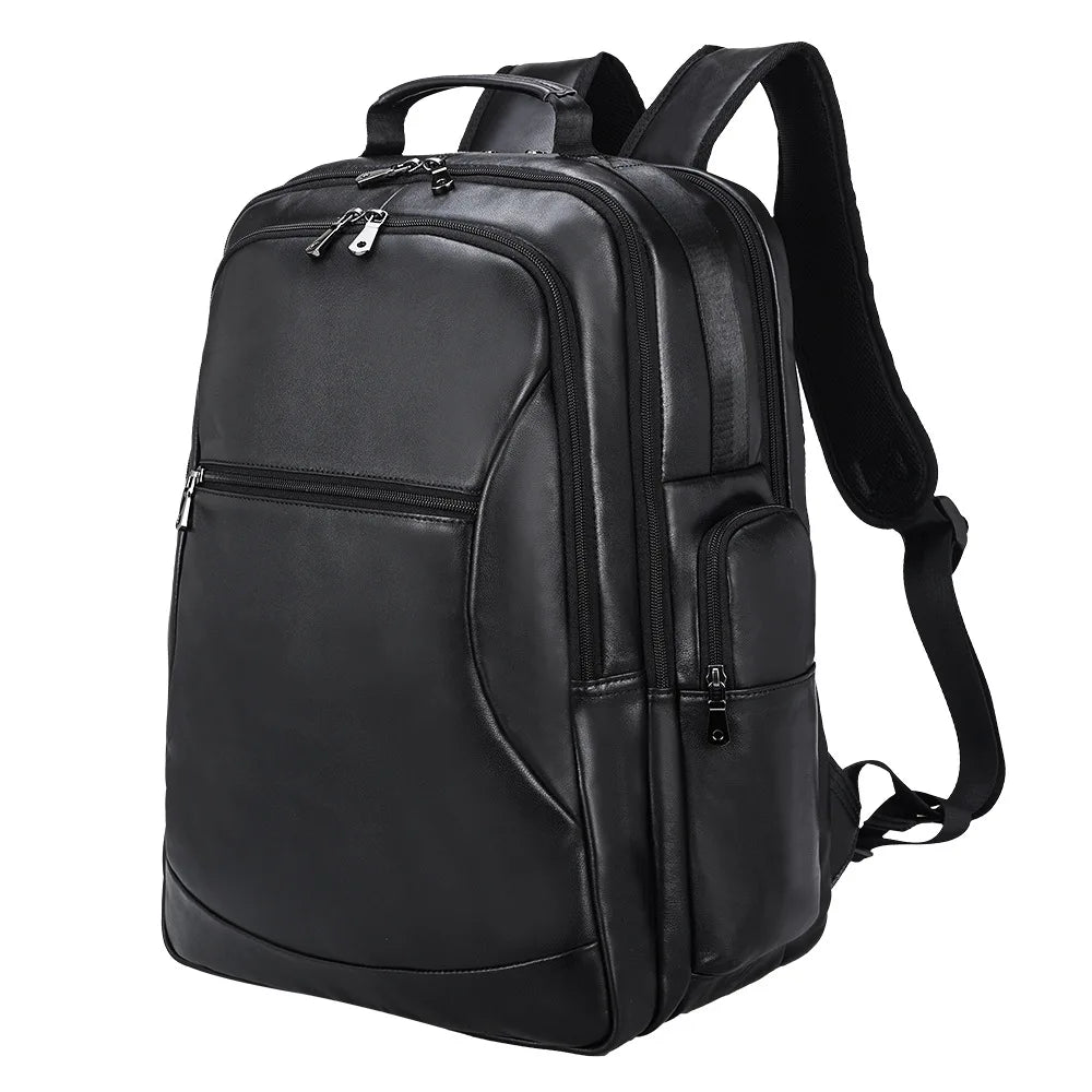 Thick Leather 17" Laptop Backpack Business Travel Leather