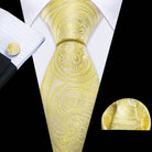 Gold & Beige Silk Tie Set for Men - VacationGrabs