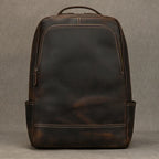 15.6" Laptop Leather Backpack for Men Vintage Business