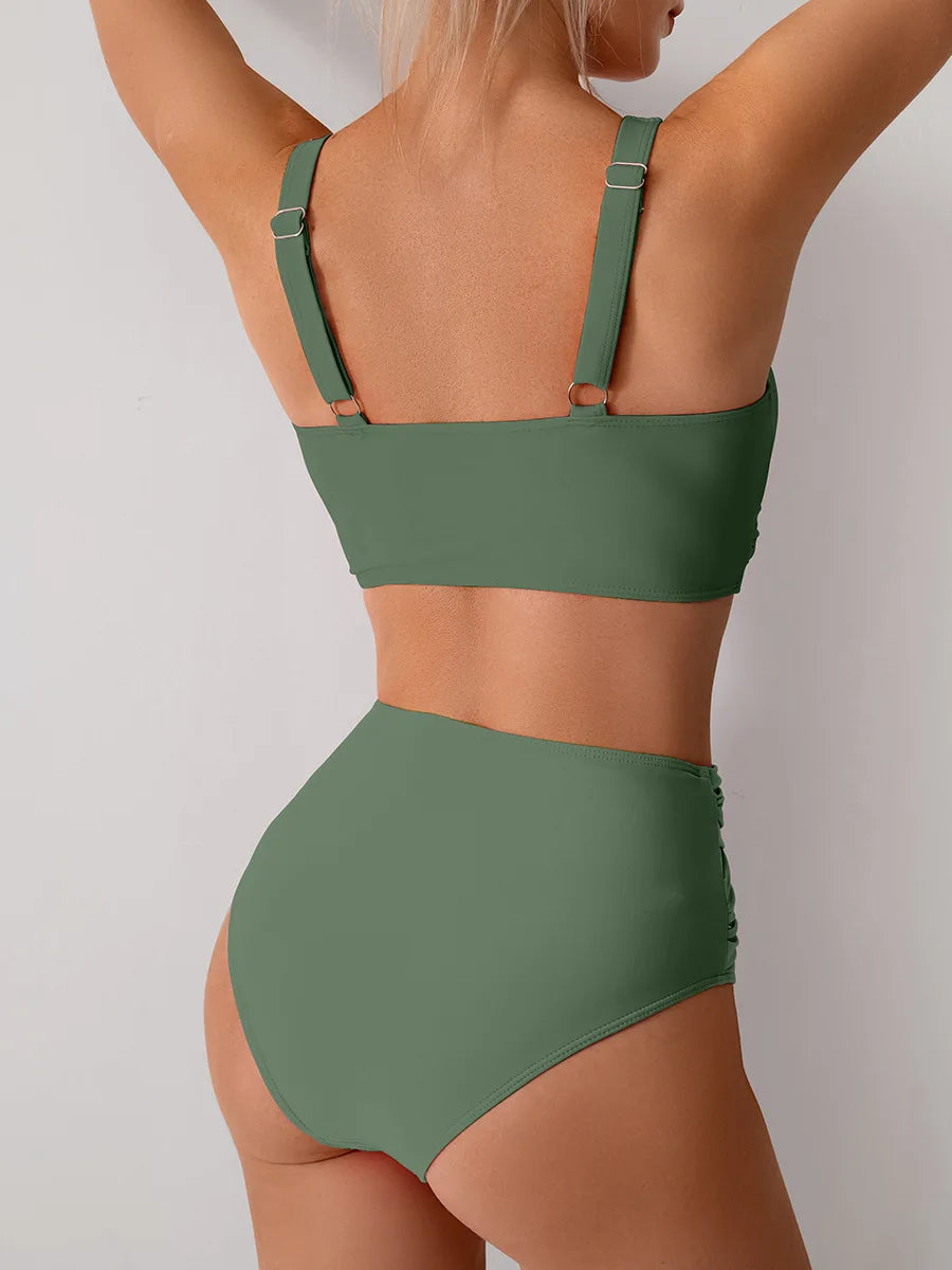 Women's High Waist Push Up Bikini Set for Travel
