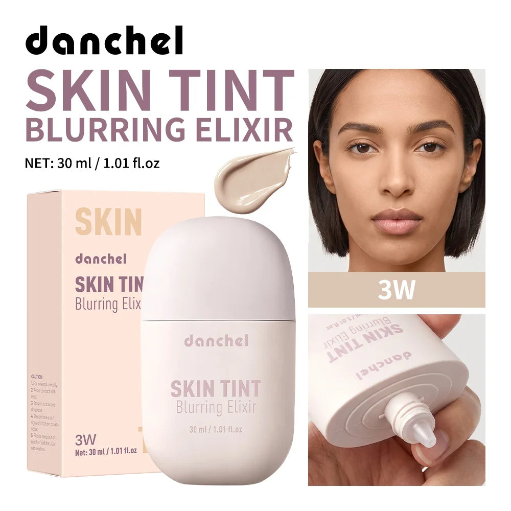 Skin Tint Blurring Elixir Foundation Lightweight & Breathable Blur Pores Fine Lines Hydrating Coverage Face Makeup for All Skin