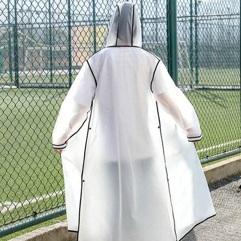 Adult Hooded Raincoat Outdoor Rainwear Transparent - VacationGrabs