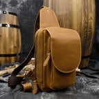 Men's Genuine Leather Sling Bag – Luxury Crossbody Chest Pack