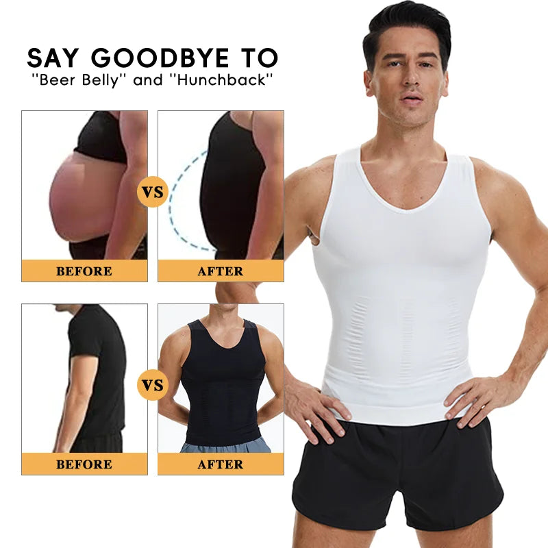 V Neck Shapewear Tank Top Men Slimming Body Shaper Compression Tummy Control Vest Sleeveless Shaper Underwear Waist Trainer 2026