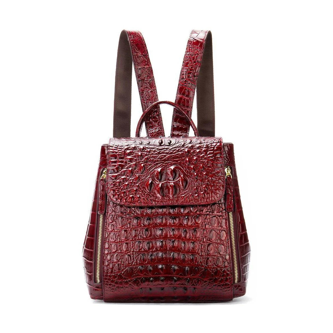 Textured Crocodile Pattern Leather Daypacks for Women 5 - VacationGrabs