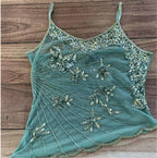 VacationGrabs Sexy Sequin Slim Fit Irregular Strap Tank Crop Tops Versatile Sexy Hot Girl Summer Mesh See Through Sleeveless Tee Shirt
