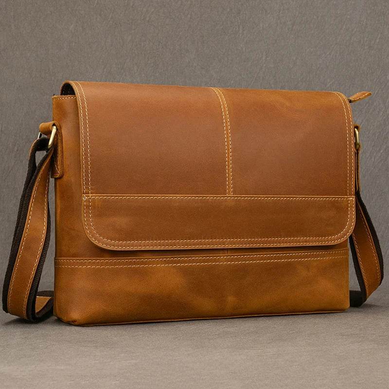High-Quality Genuine Leather Shoulder Bag Men’s Work Messenger - VacationGrabs