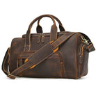 Designer Business Travel Leather Duffle Bag for Men Outdoor Coffee - VacationGrabs