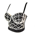 Women's Pearl Embellished Crop Top for Trendy Style