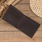 Men’s Genuine Leather Crazy Horse Short Wallet Vintage Card Holder - VacationGrabs