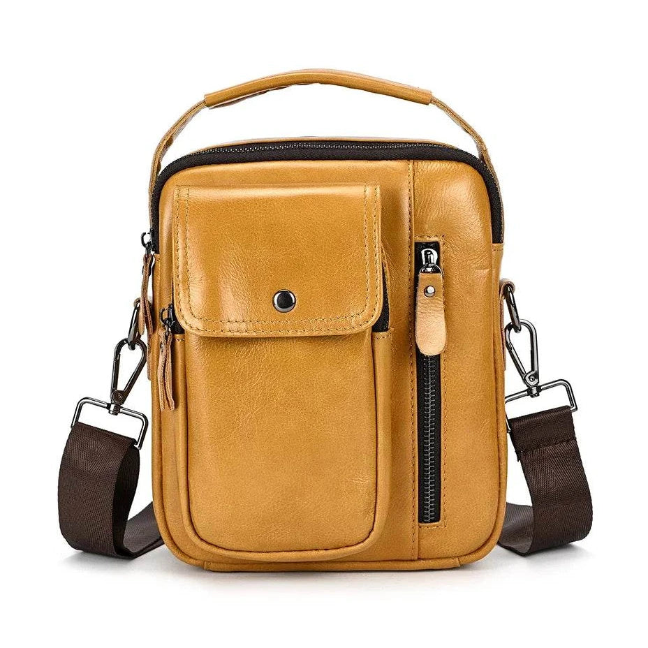 Genuine Leather Men's Shoulder Bag - VacationGrabs