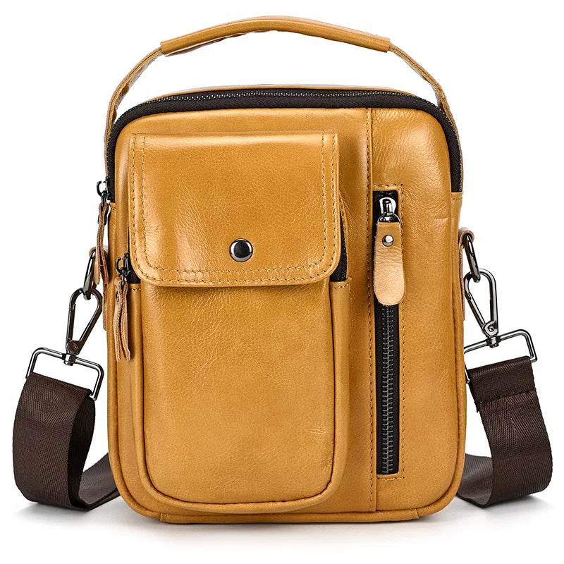 Genuine Leather Men's Shoulder Bag - VacationGrabs