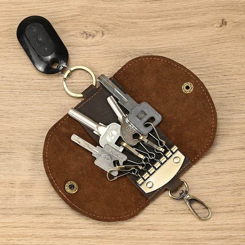 Leather Key Wallet for Car Housekeeper Holder Keychain Bag Case - VacationGrabs