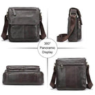 Genuine Leather Men's Shoulder Bag – High Quality Cowhide Crossbody - VacationGrabs