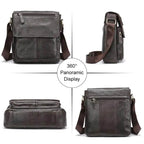 Genuine Leather Men's Shoulder Bag – High Quality Cowhide Crossbody - VacationGrabs