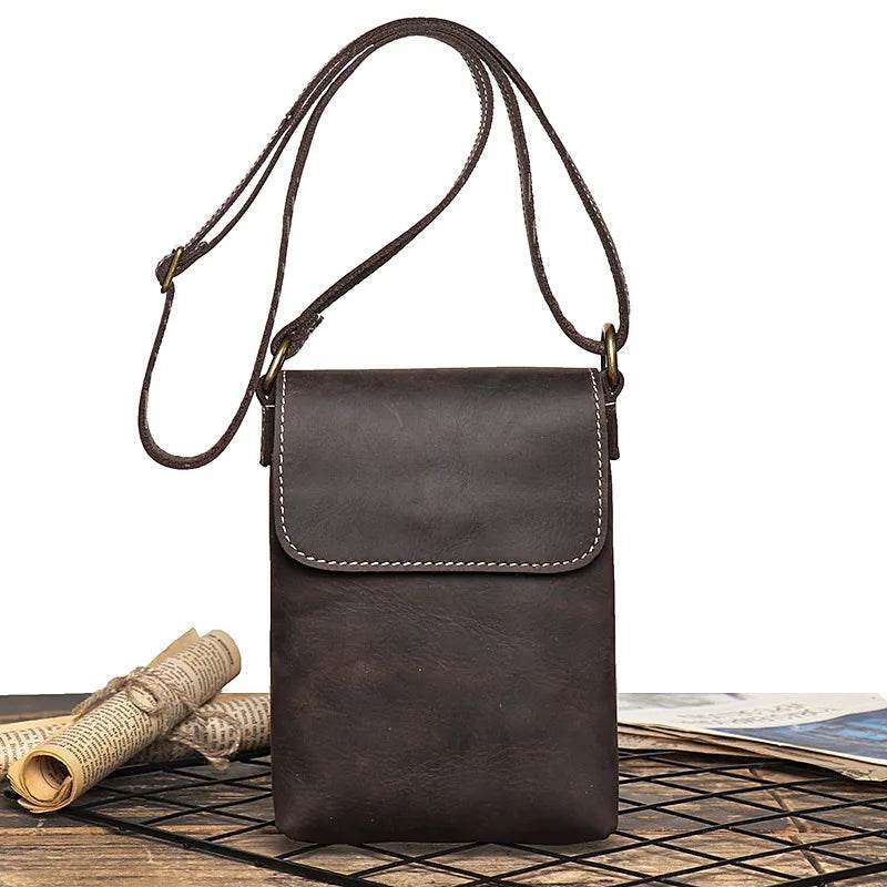 Genuine Leather Cellphone Pouch Crossbody Bag for Men & Women - VacationGrabs