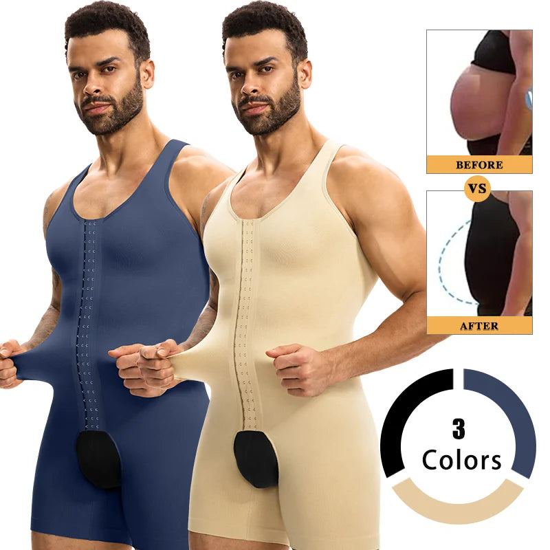 Men's Sleeveless Compression Bodysuit - Tummy Control Shaper