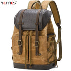 Men's Waxed Canvas Rucksack Backpack with Laptop Sleeve
