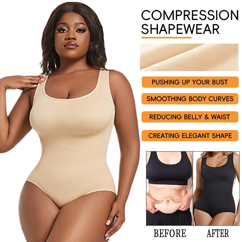 Plus Size Shapewear Bodysuit - Tummy Control Tank Top