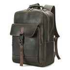 Retro Genuine Leather Double-Shoulder Backpack - European Retro Style