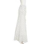VacationGrabs Polka Dot Floor-length Chiffon Skirt French Style Ruffled Mesh A-line Skirts Elegant Maxi Bottoms High Waist Streetwear