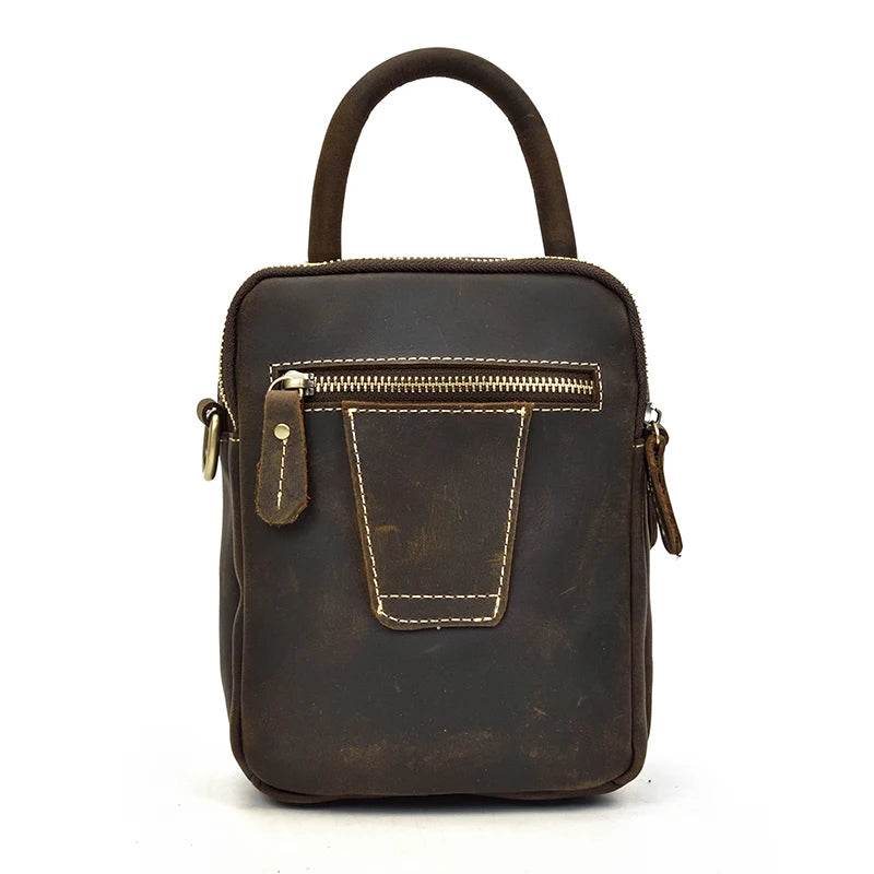 Genuine Leather Shoulder Waist Bag Men’s Small Crossbody Pouch - VacationGrabs
