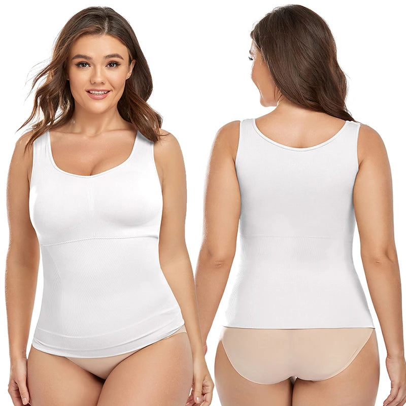 Plus Size Tummy Control Cami with Built-In Bra Shapewear