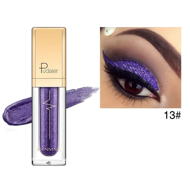 Pink Liquid Glitter Eyeshadow 18 Colors Waterproof Shimmer