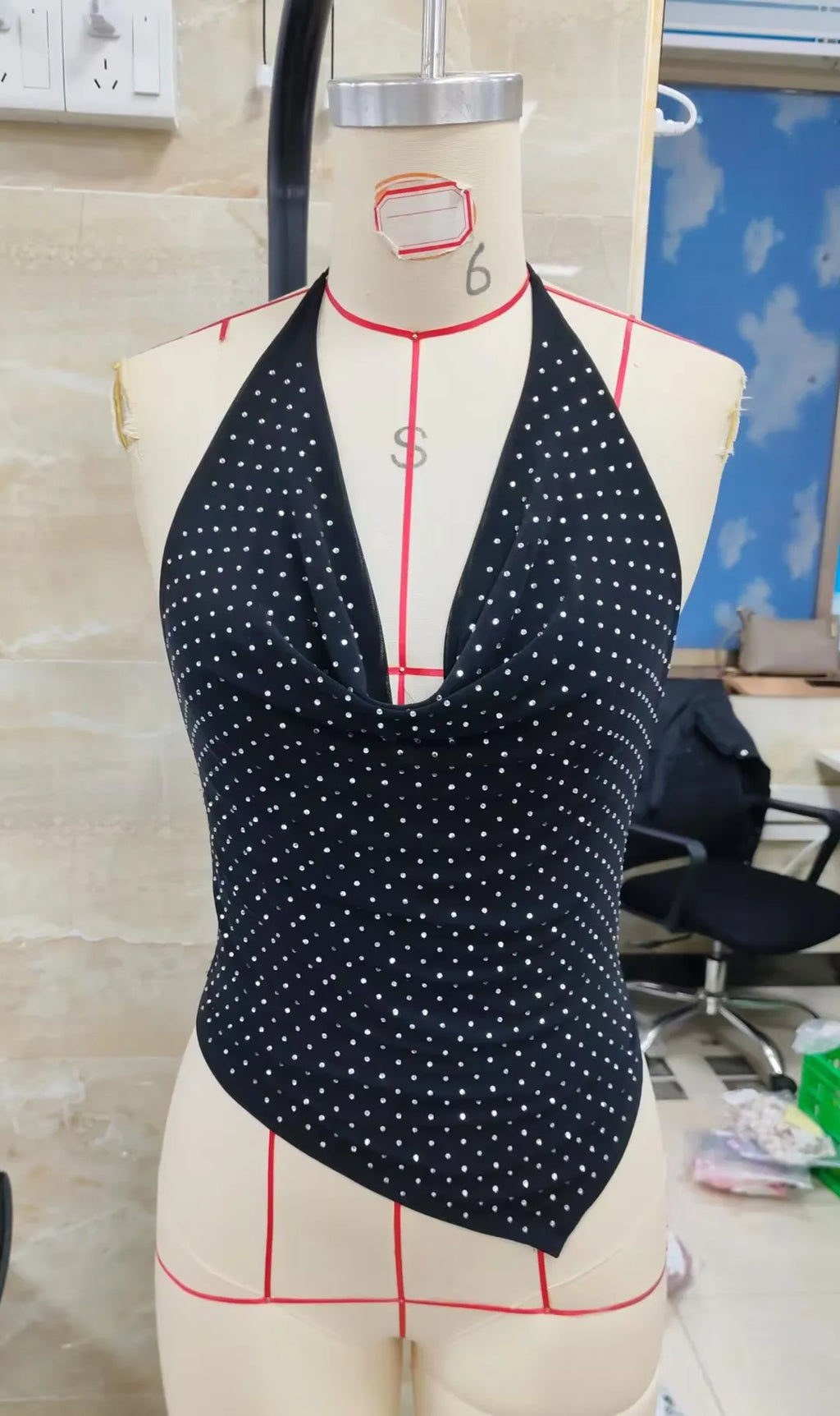 VacationGrabs Summer Sequin Rhinestone Sexy Halter Sleeveless Backless Slim Tank Top Women's Elegant Casual Y2K Top Party Club Clothes