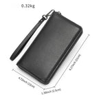 Men's First Layer Cowhide Clutch Bag Leather Multi-Functional Long Purse - VacationGrabs