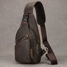 Fashion Men's Chest Bag Vintage Single Shoulder Crossbody Leather - VacationGrabs