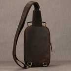 Men's Genuine Leather Sling Bag – Vintage Crossbody Chest Pack