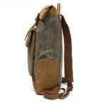 Men's Crazy Horse Leather Travel Backpack, 20-35L