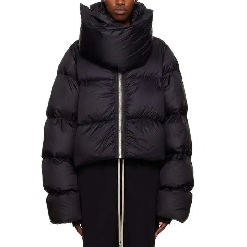 Women's Thick Padded Puffer Jacket with Scarf Collar