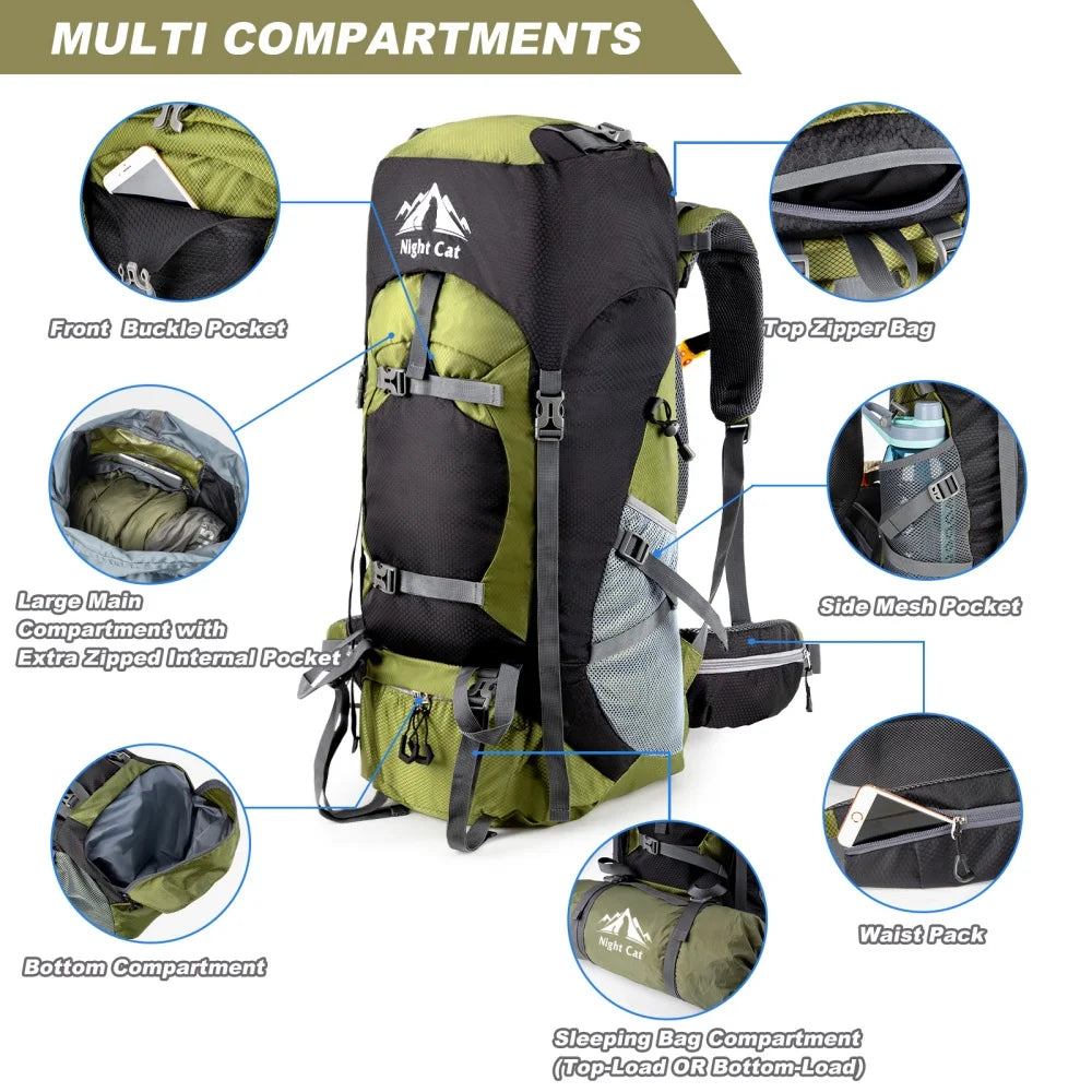Lightweight Foldable Hiking Backpack with Rain Cover