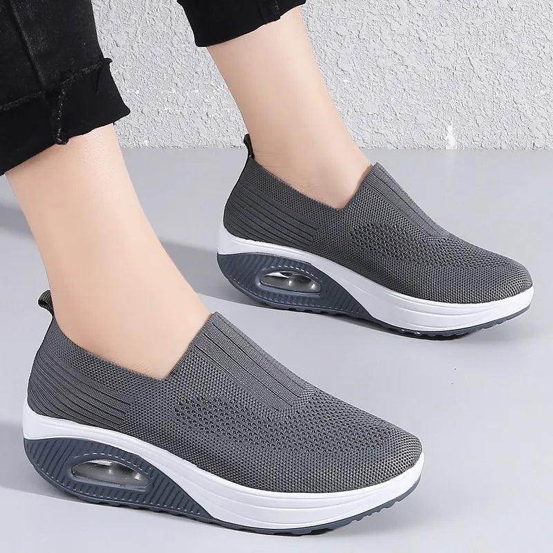 Women's Breathable Vulcanized Sneakers Platform Flat - VacationGrabs