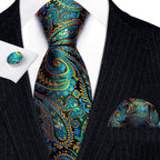 Green Silk Tie Set for Men: Multiple Shades Available - VacationGrabs