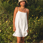Women Holiday Beach Short Dress Summer Solid Color Spaghetti Strap Sleeveless Back Bandage Harajuku Party Club Mini Sundress