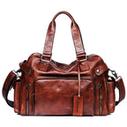 Genuine Leather Duffel Bag – Unisex Travel & Weekender Bag with Laptop Compartment