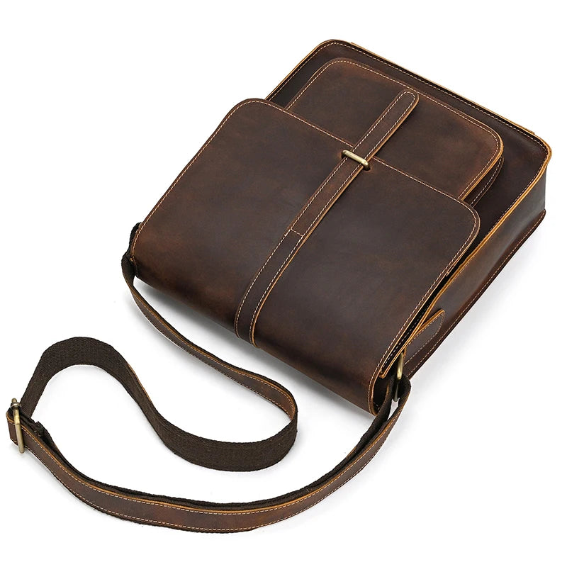 Vintage Fashion Men's Shoulder Bag Genuine Leather Men Sling Bag