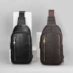 Genuine Leather Small Sling Bag Backpack for Men Travel Outdoor Hunting Hiking Camping