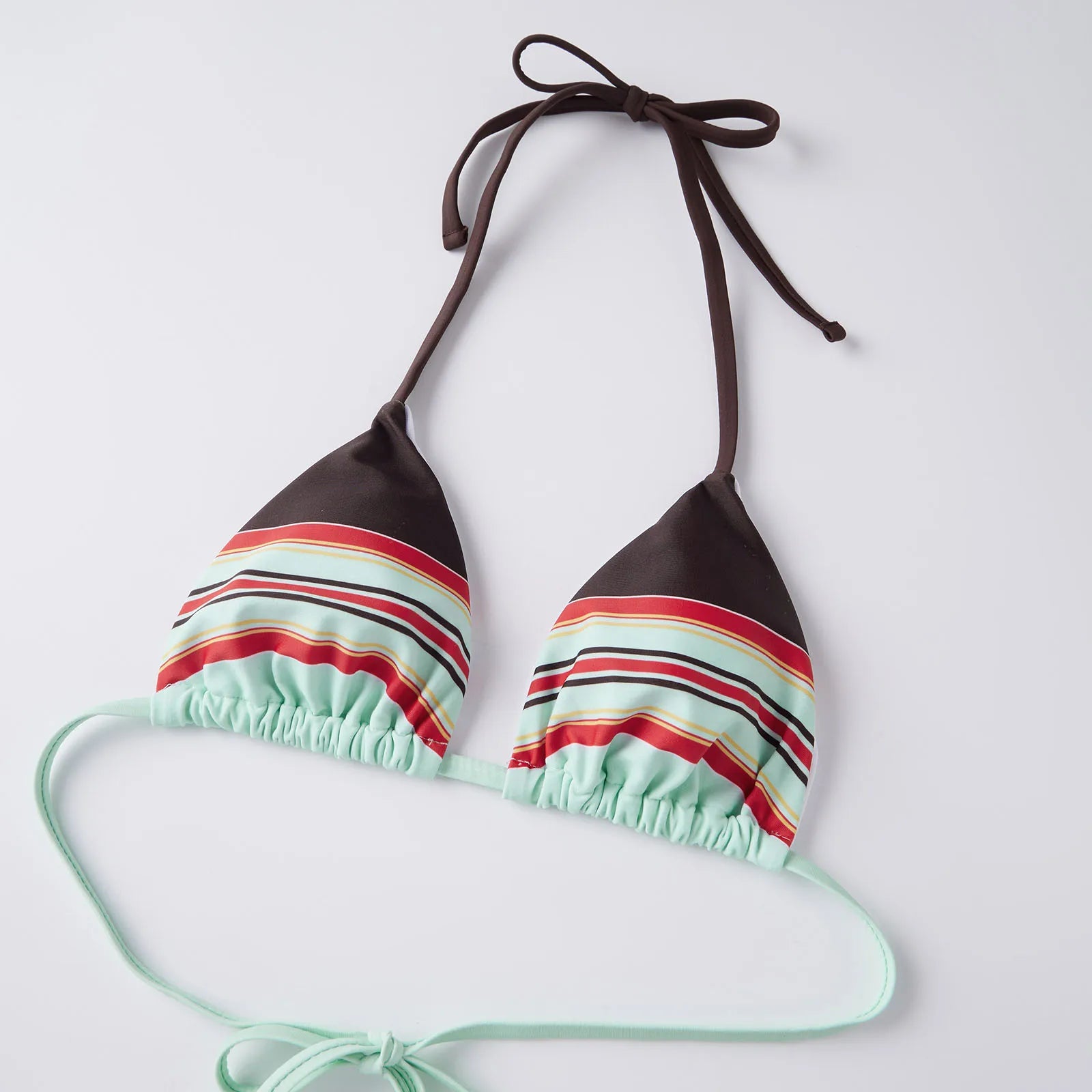 VacationGrabs Women 2 Piece Bikini Shorts Set Y2k Halter String Triangle Bikini Top with Low Rise Swim Boyshorts Beachwear