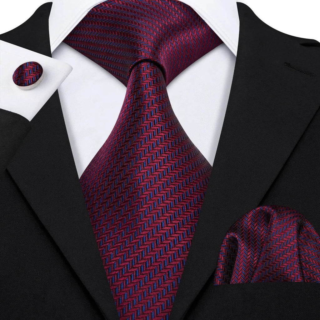 Red Silk Tie Set for Men: Burgundy, Maroon, & More - VacationGrabs