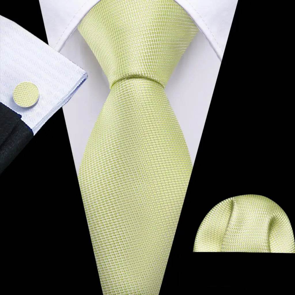 Gold & Beige Silk Tie Set for Men - VacationGrabs