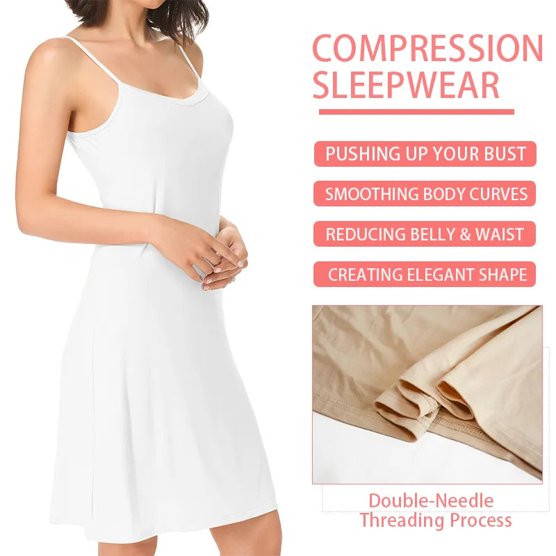 Backless Tummy Control Slip Dress - Sexy Sleepwear