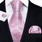 Floral Jacquard Silk Tie Set for Men - VacationGrabs